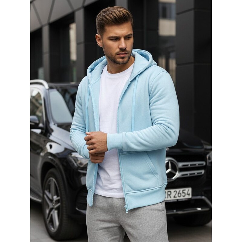 Dstreet Svetlo modrá jednoduchá pánska mikina 67741688