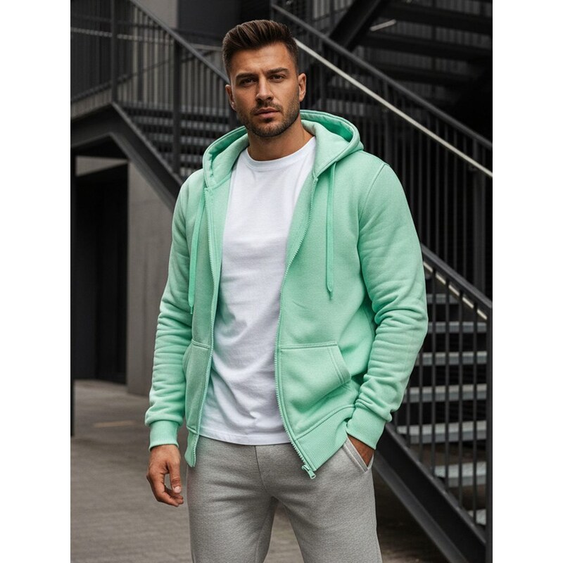 Dstreet Mentolová jednoduchá mikina s kapucňou 67741689