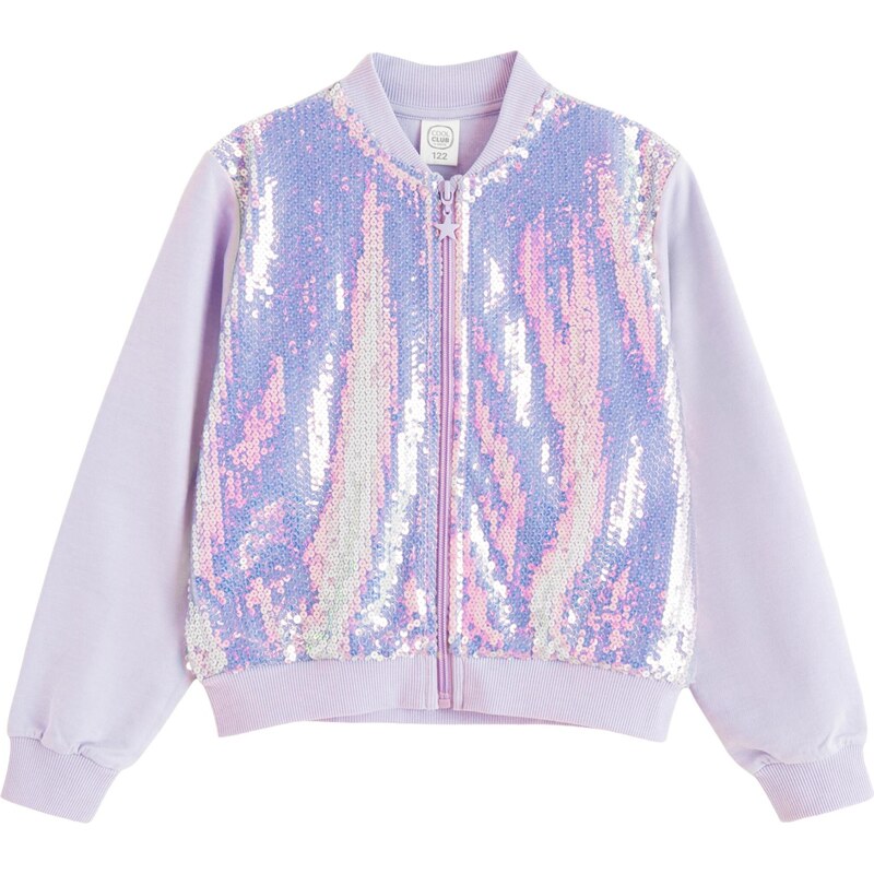 Cool Club Tepláková bunda pastelovo fialová 67632881