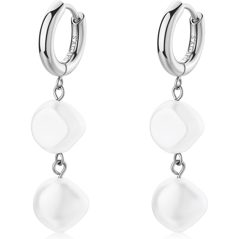 SAgapõ Visiace oceľové náušnice s umelými perlami Wisdom SWI47 67742215