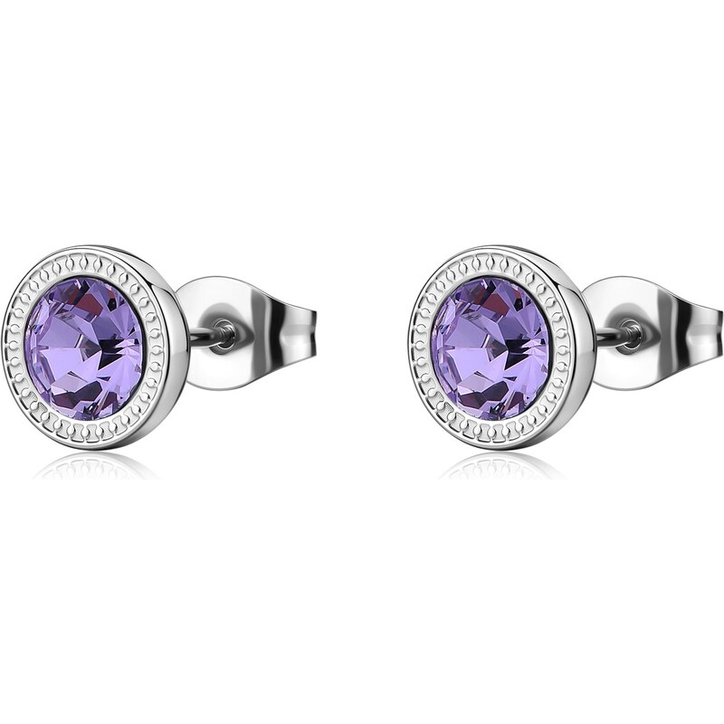 SAgapõ Oceľové kôstky s fialovým kryštálom Lucky Light SKT68 67742220