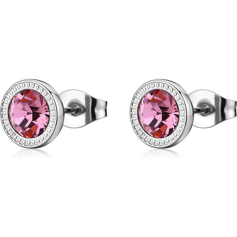 SAgapõ Oceľové kôstky s ružovým kryštálom Lucky Light SKT70 67742223