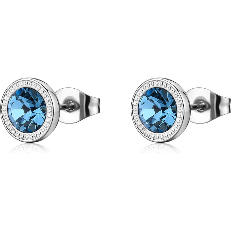 SAgapõ Oceľové kôstky so svetlo modrým kryštálom Lucky Light SKT67 67742226