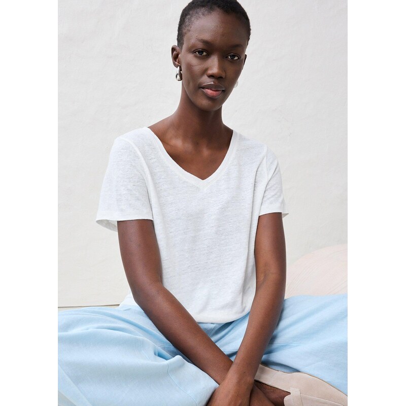 bonprix Tričko z čistého plátna, farba biela 44935263