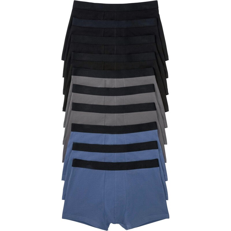 bonprix Boxerky, priliehavé, s bavlnou (10 ks v balení), farba modrá 44790947