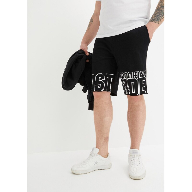 bonprix Teplákové bermudy z čistej bio bavlny, farba čierna 44737487