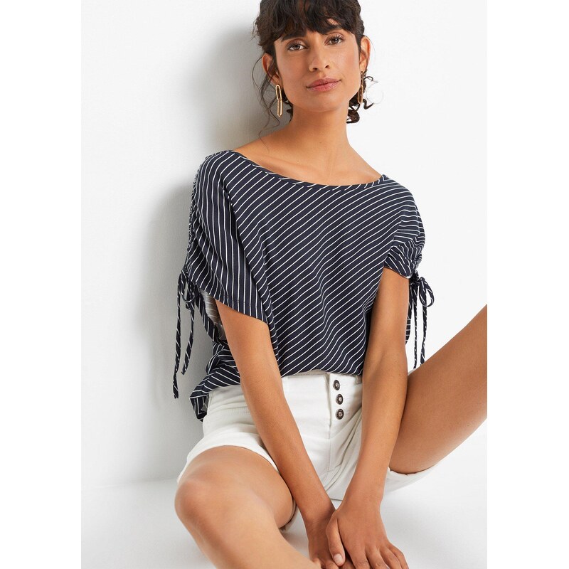 bonprix Tričko z jemnej viskózy, farba modrá 44845494