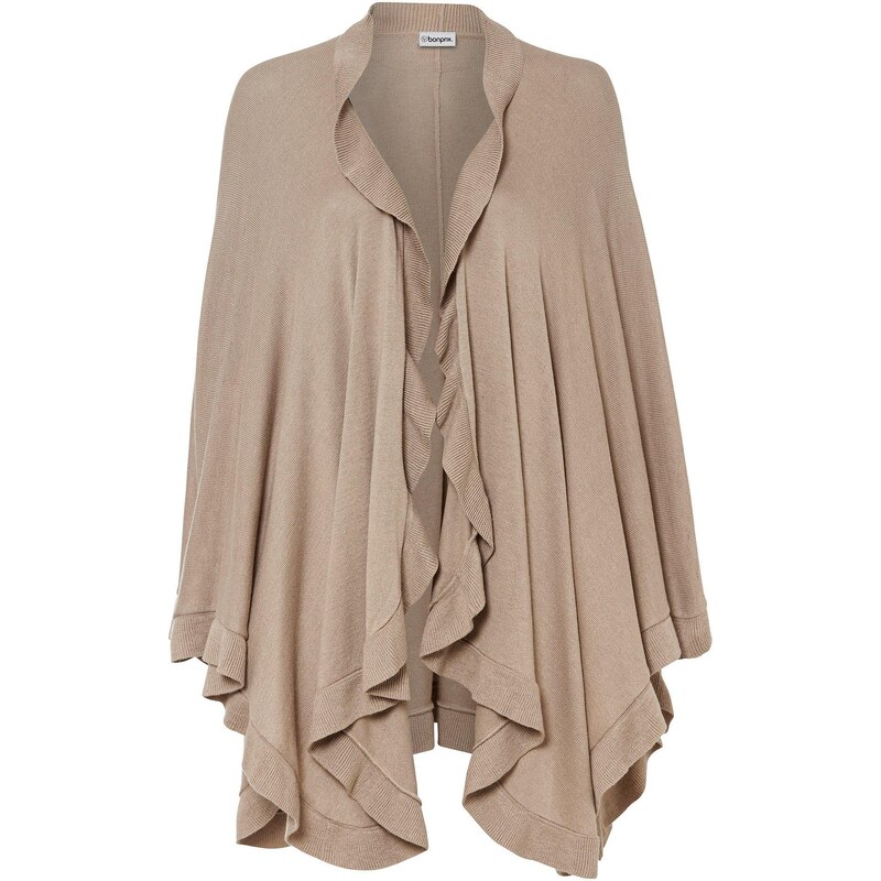 bonprix Pončo s podielom kašmíru, farba šedá 46202581