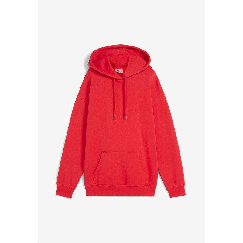 bonprix Mikina s kapucňou, oversize, farba červená 49697395