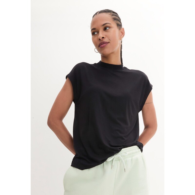 bonprix Tričko z jemnej viskózy, farba čierna 52417492