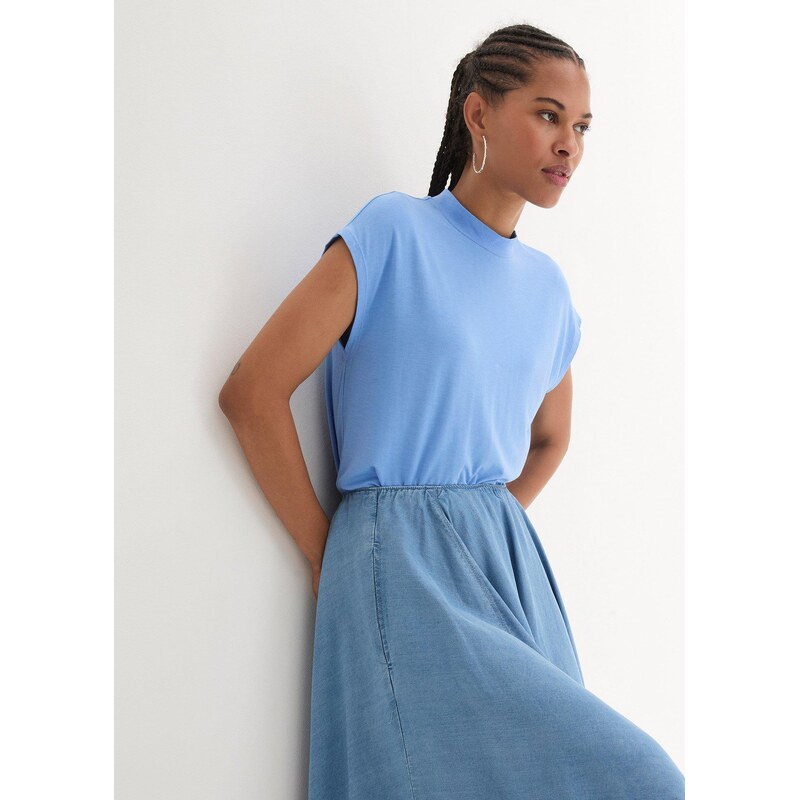 bonprix Tričko z jemnej viskózy, farba modrá 52417493