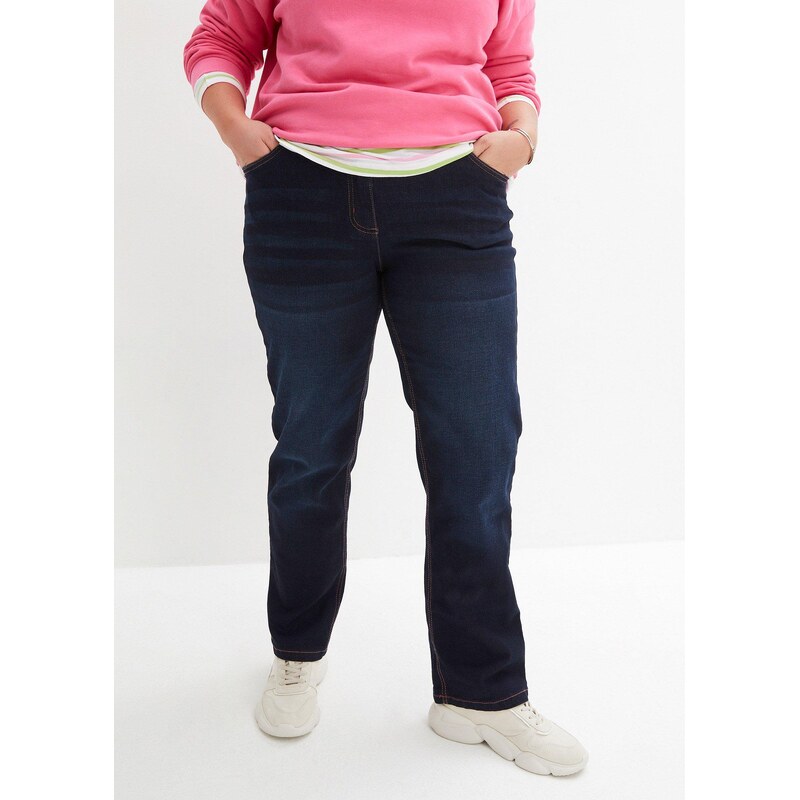 bonprix Rovné džínsy s pohodlným pásom, stredná výška pásu, farba 66963675