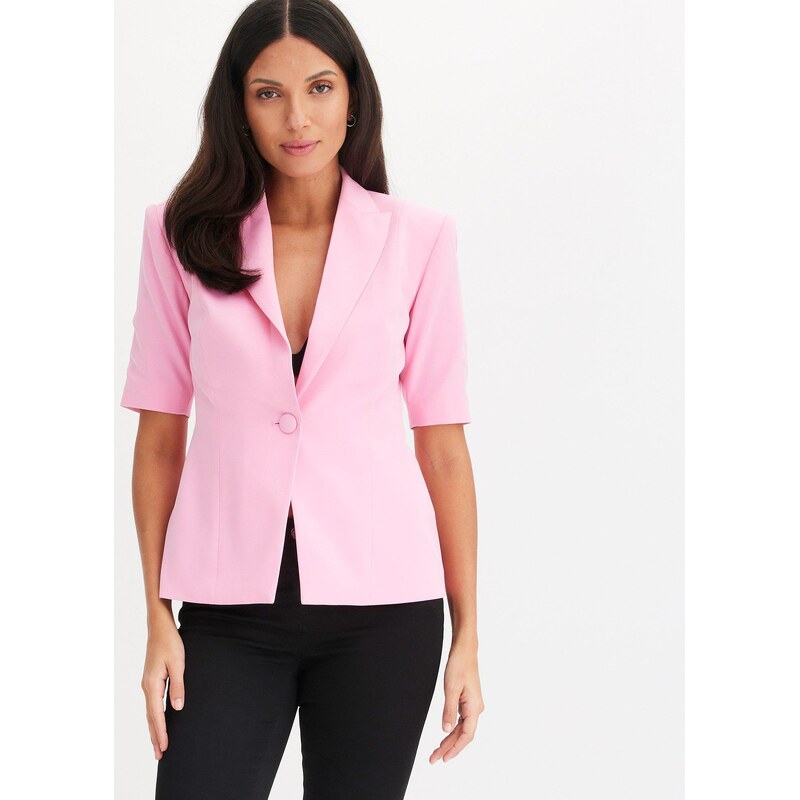bonprix Blejzer, strih presýpacích hodín, farba ružová 62741466