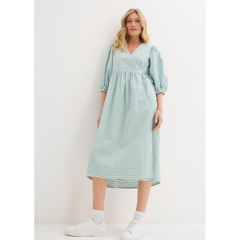 bonprix Zavinovacie šaty zo štruktúrovaného materiálu, farba zelená 63234576