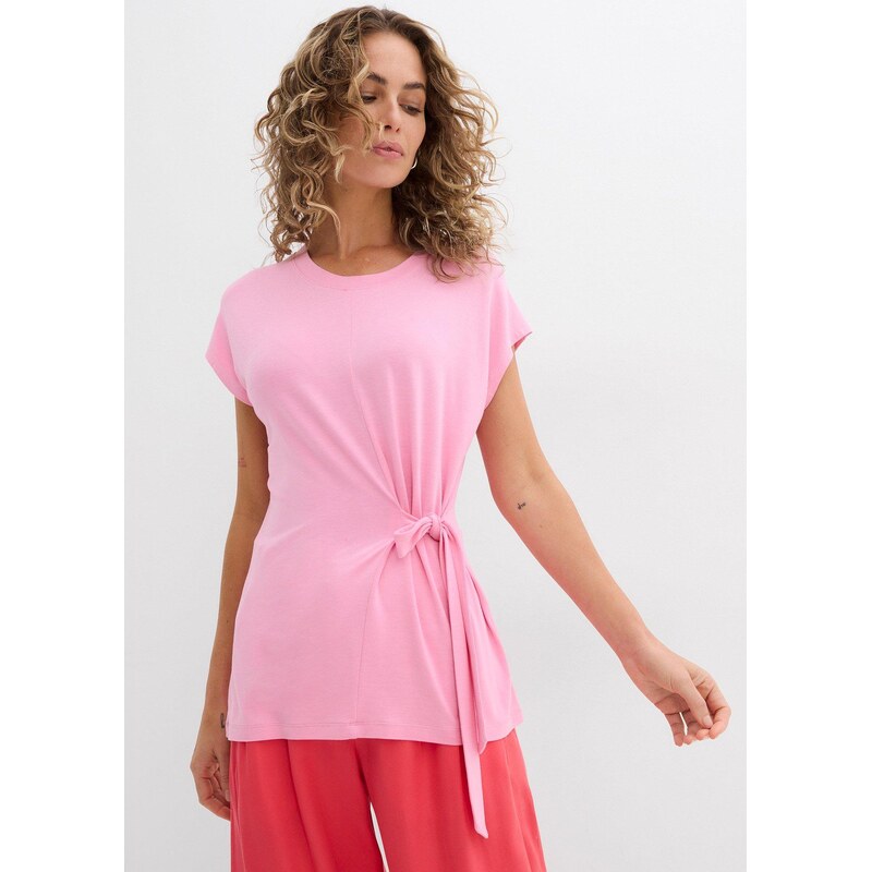 bonprix Tričko z mäkkého viskózového mixu, farba ružová 62972479