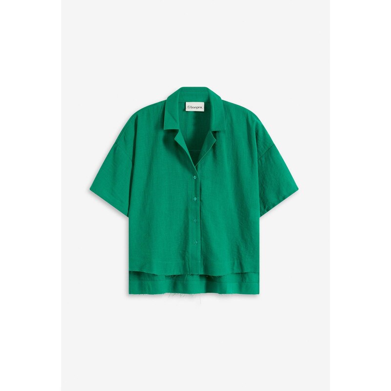 bonprix Košeľová blúzka, oversize, farba zelená 63704052