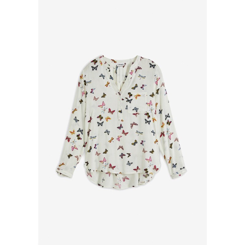 bonprix Blúzka z padavej viskózy, farba biela 44741822