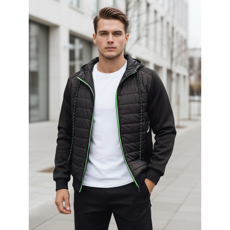 BASIC Čierna bunda s prešívaním a šnúrkami TX4394 39550981