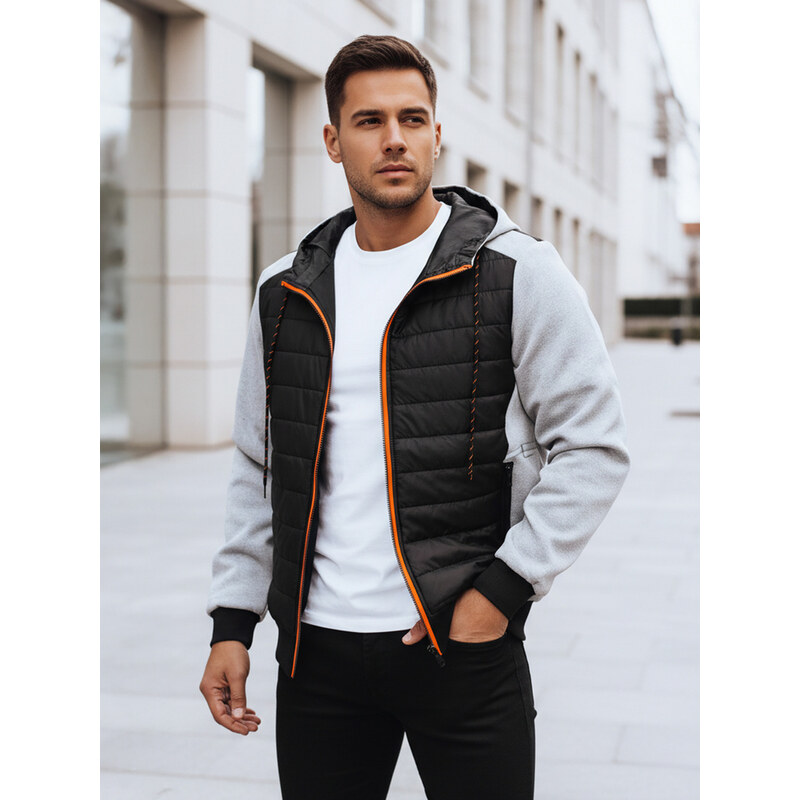 BASIC Svetlosivá bunda s prešívaním a šnúrkami TX4393 39550980