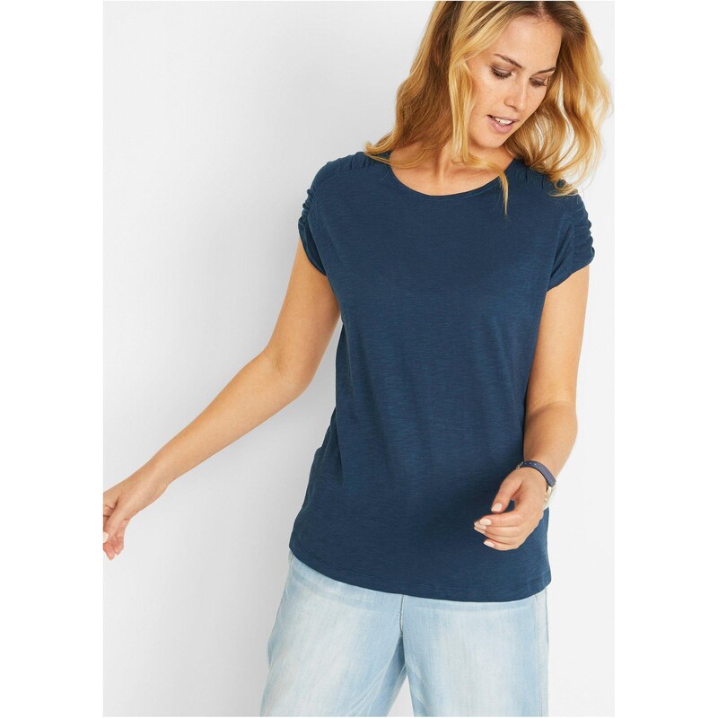 bonprix Tričko boxy, krátky rukáv, farba modrá 44812127
