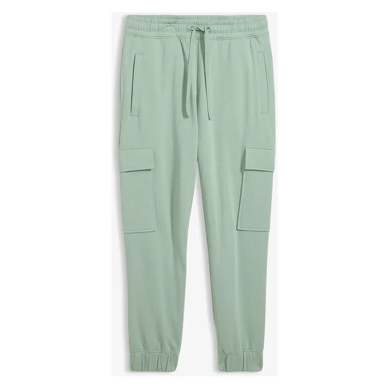 bonprix Tepláky s kapsáčovými vreckami, Loose Fit, farba zelená 67743089