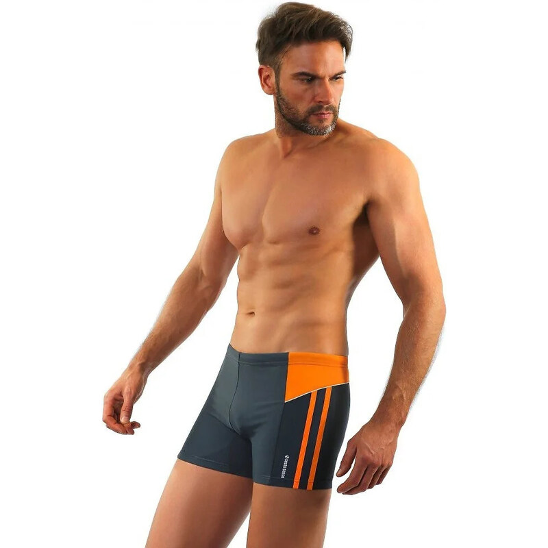 Plavecké boxerky 384 sivo-oranžové - Sesto Senso 67780299