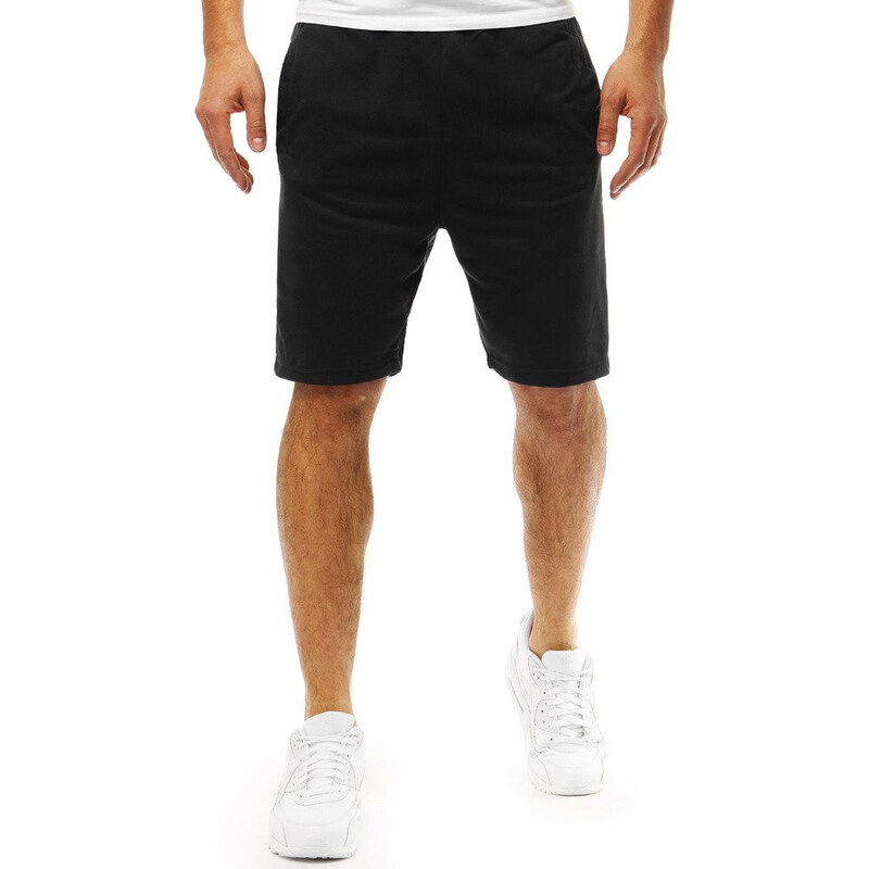 FashionStreet Pánske krátke teplákové šortky čierne SX0824 67780344