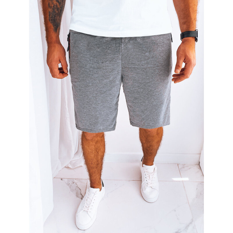 Pánske tmavosivé teplákové šortky FashionStreet SX2251 67780401