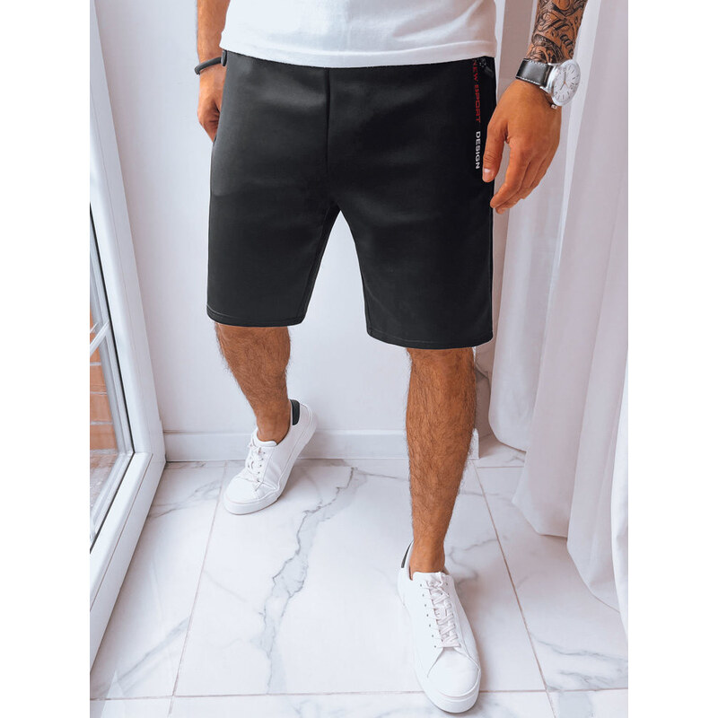 Pánske čierne teplákové šortky FashionStreet SX2227 67780399