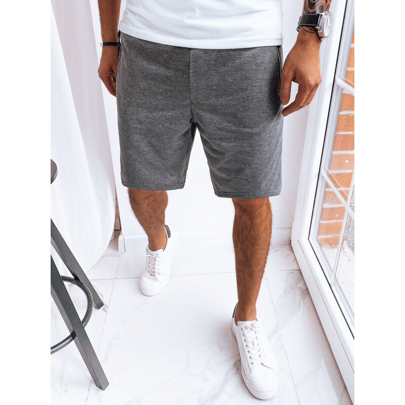 Pánske tmavosivé teplákové šortky FashionStreet SX2280 67780411