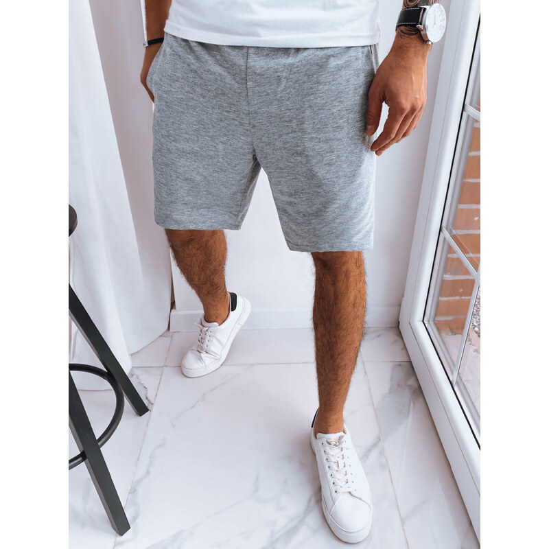 Pánske krátke teplákové šortky svetlo šedé FashionStreet SX2282 67780413
