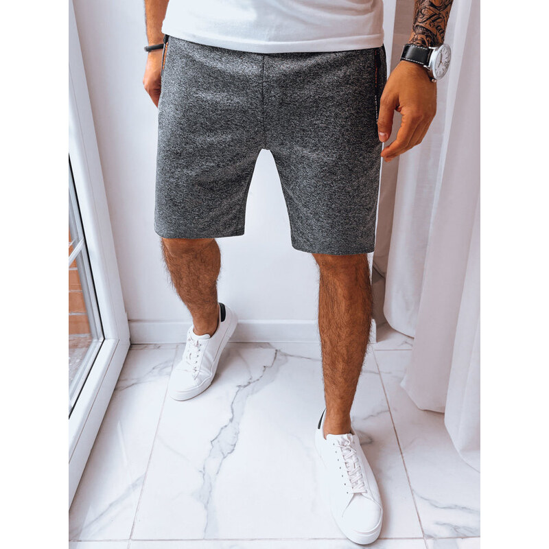 Pánske tmavosivé teplákové šortky FashionStreet SX2229 67780400