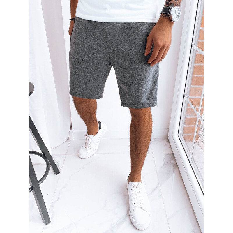 Pánske tmavosivé teplákové šortky FashionStreet SX2276 67780408