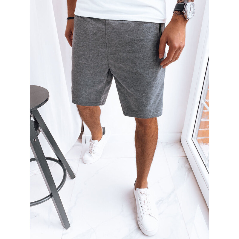 Pánske tmavosivé teplákové šortky FashionStreet SX2263 67780405