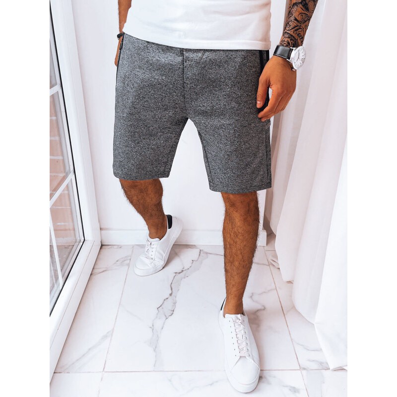 Pánske tmavosivé teplákové šortky FashionStreet SX2255 67780403