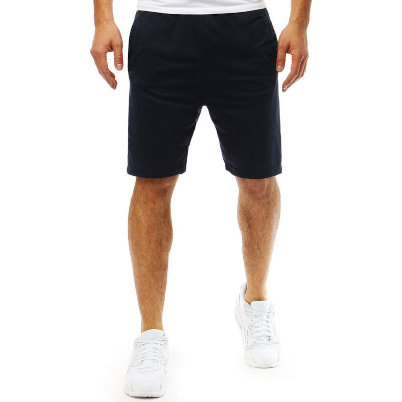 Pánske krátke teplákové šortky tmavomodré FashionStreet SX2388 67780512