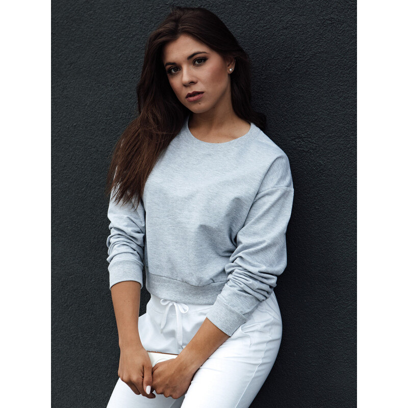 CASUALVIBE dámska klasická mikina svetlo šedá FashionStreet BY1300 67780535