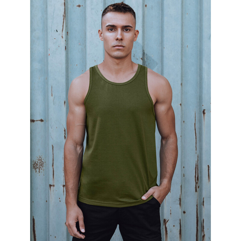 Pánske zelené tričko bez rukávov FashionStreet RX5621 67780554