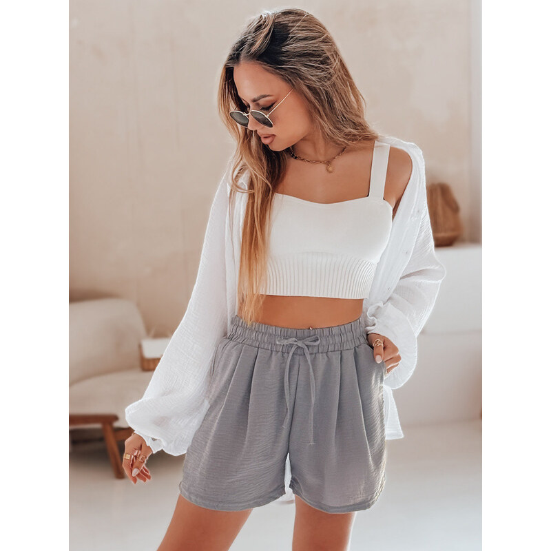 Dámske šortky RELAX TIME sivé FashionStreet SY0460 67780623