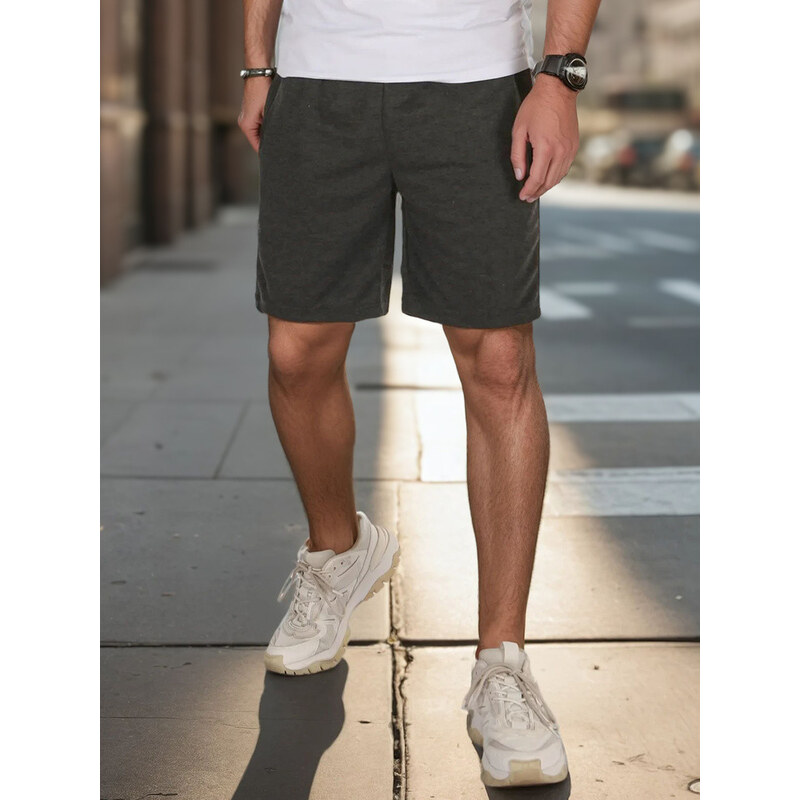 Pánske tmavosivé teplákové šortky FashionStreet SX2475 67780626