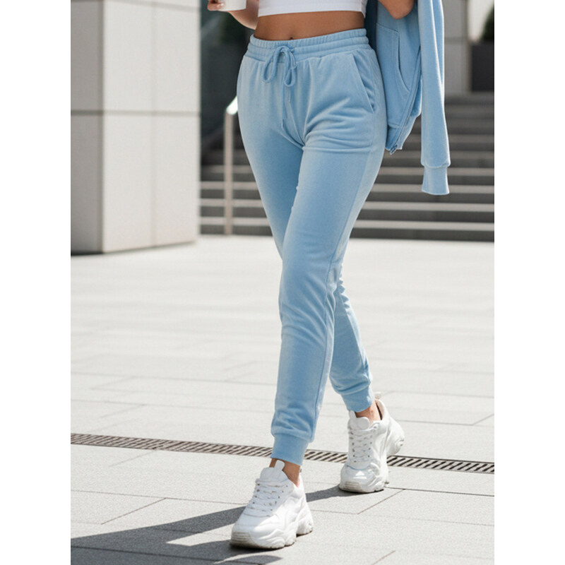 Dámske velúrové modré tepláky FashionStreet UY2835 67780686