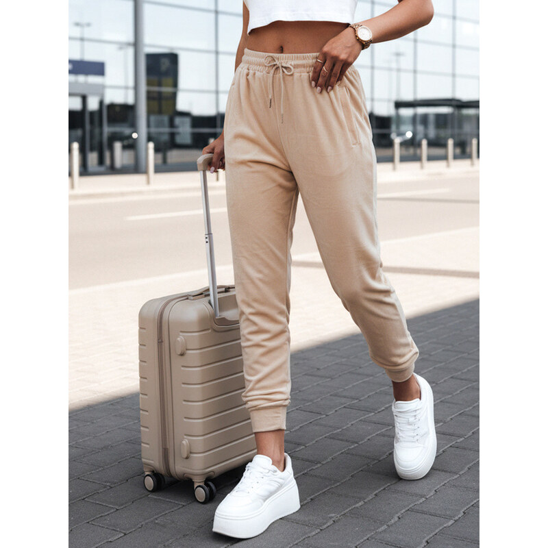 Dámske svetlé broskyňové velúrové tepláky FashionStreet UY2840 67780691