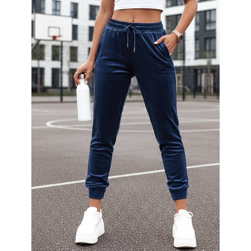 Dámske velúrové modré tepláky FashionStreet UY2836 67780687