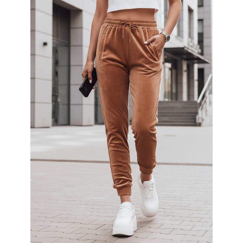 Dámske velúrové tepláky Brown FashionStreet UY2838 67780689