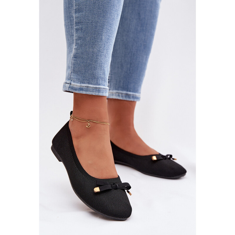 Boto Černé balerínky s mašlí Amelivra 67780718