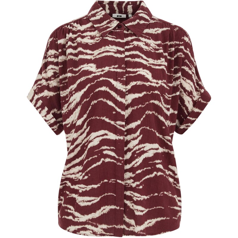 WE Fashion Blúzka tmavočervená / biela 67752721