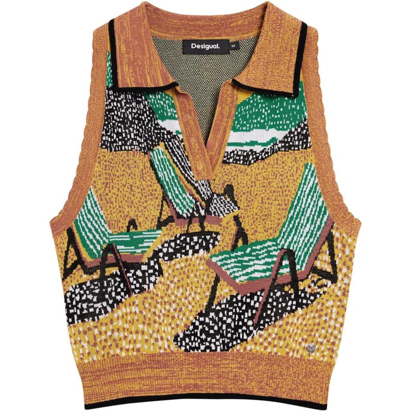 Desigual Sveter hnedá / zelená / čierna 67752733