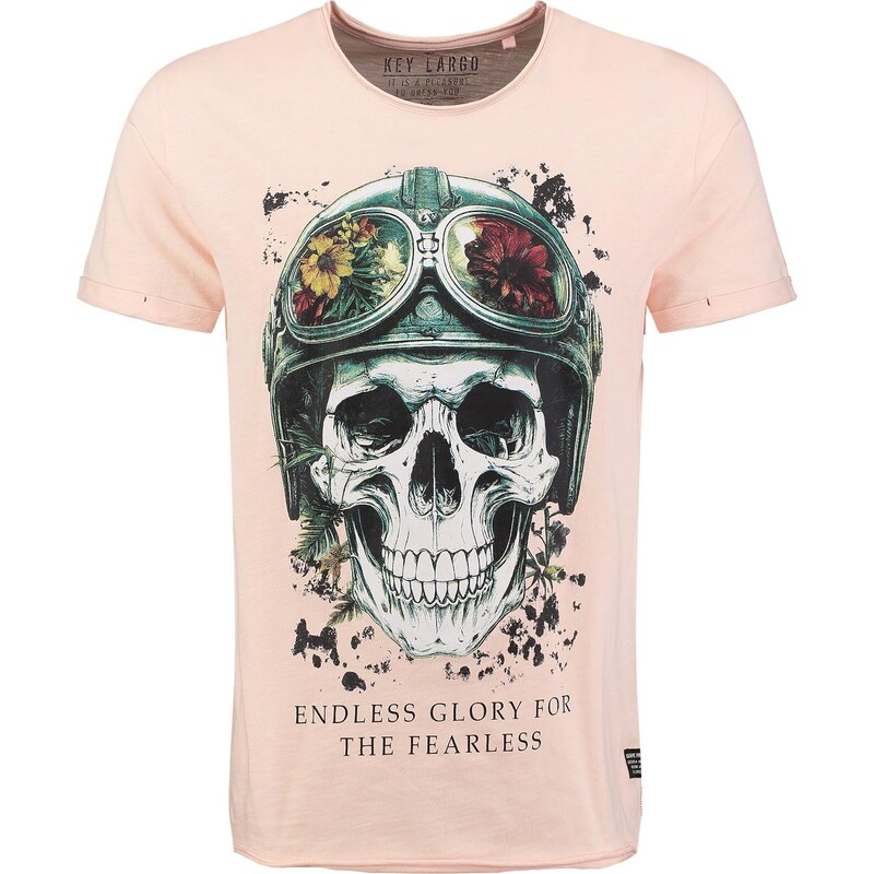 Key Largo Tričko KLFEARLESS tmavozelená / púdrová / čierna / biela 67752794