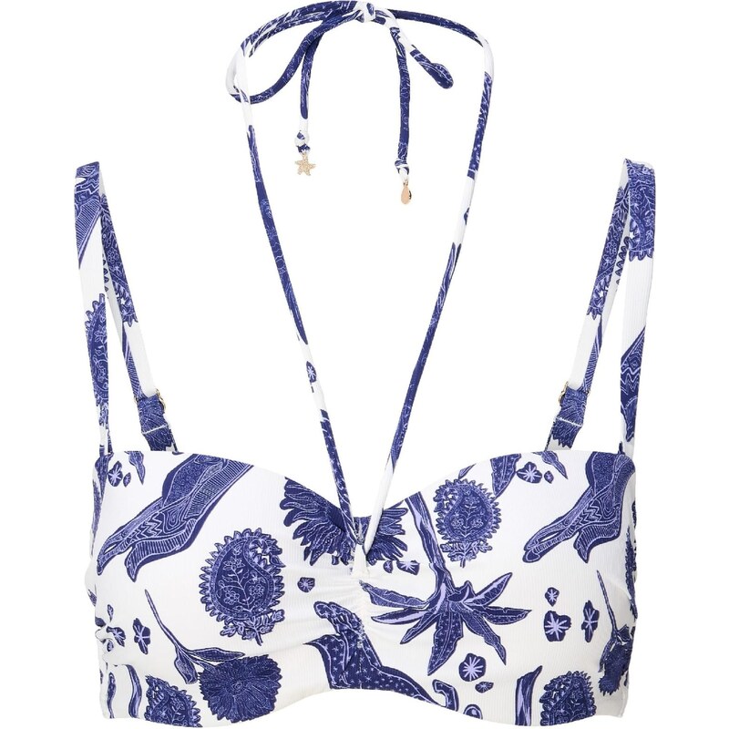 LingaDore Bikinový top svetlomodrá / tmavomodrá / biela 67752840