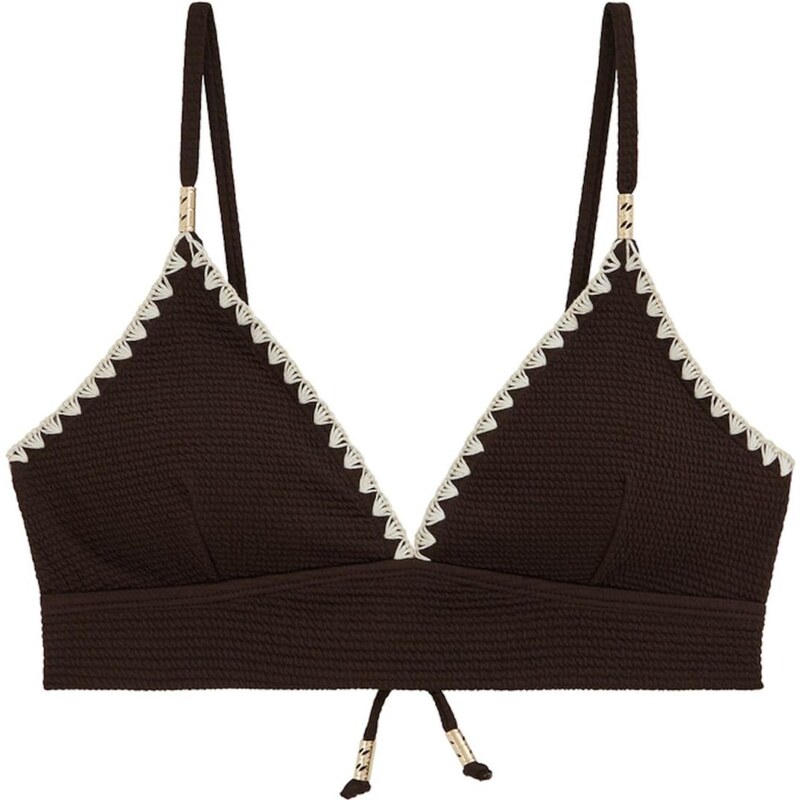 WE Fashion Bikinový top tmavohnedá / biela 67752866